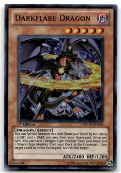 Darkflare Dragon SDDC-EN002 1st Edition Ultra Rare Yu-Gi-Oh TCG LP - Image 1
