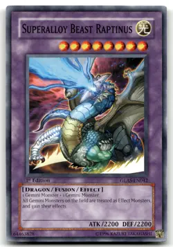 Superalloy Beast Raptinus GLAS-EN042 1st Edition Common Yu-Gi-Oh TCG LP - Image 1