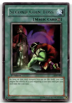 Second Coin Toss LOD-083 1st Edition Rare Yu-Gi-Oh TCG HP - Image 1