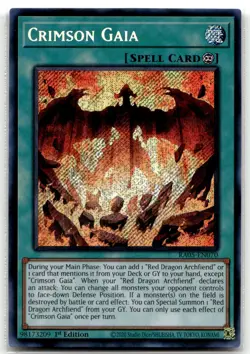 Crimson Gaia (Secret Rare) RA05-EN070 1st Edition Secret Rare Yu-Gi-Oh TCG NM - Image 1