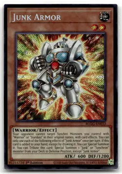 Junk Armor BLGG-EN032 1st Edition Secret Rare Yu-Gi-Oh TCG NM - Image 1