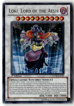 Loki, Lord of the Aesir STOR-EN039 1st Edition Ultra Rare Yu-Gi-Oh TCG HP - Image 1