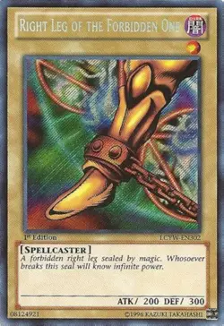 YuGiOh! Right Leg of the Forbidden One - LCYW-EN302 - Secret Rare 1st Ed NM - Image 1