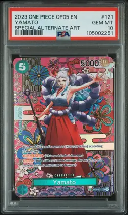 2023 One Piece OP05 ENG #121 Yamato Special Alternate Art PSA 10 GEM MINT - Image 1