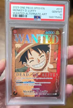 One Piece Monkey D. Luffy Wanted Poster Alt Art Foil PSA 10 - OP03 #012 - Image 4