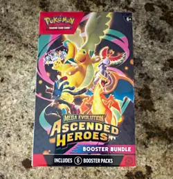 Pokemon TCG Mega Evolution—Ascended Heroes Booster Bundle 6 Packs 60 Cards - Image 1
