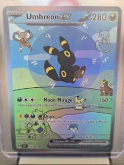 Pokemon Fan Art Card Bubble Umbreon SIR (Textured) Featuring Shiny Mew - Image 1