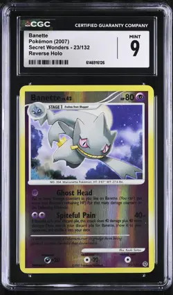 CGC 9 MINT Banette 23/132 Secret Wonders Reverse Holo Pokemon Card - Image 1