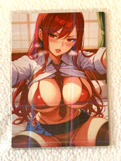 Erza Scarlet FairyTail Anime Waifu Sexy Goddess Doujin Card - Image 1