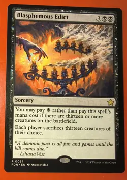 MTG: BLASPHEMOUS EDICT, 0057, REGULAR FINISH, FDN, NM, RARE - Image 1
