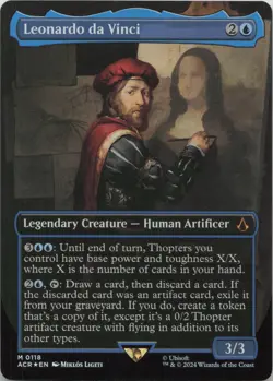 Leonardo da Vinci Borderless FOIL M Universes Beyond: Assassin's Creed 118 MTG - Image 1