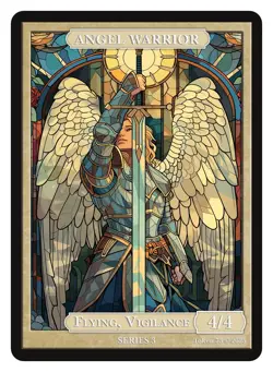 Angel Warrior Stained Glass Token Givememana Tokens Magic the Gathering - Image 1