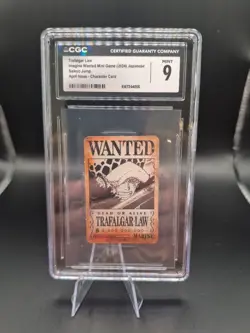 One Piece CCG Trafagar Law Wanted CGC 9 Japanese Mini Perforated Wanted - Image 1