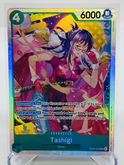 Tashigi EB03-018 SR ONE PIECE Tcg Card Game NM GREEN - Image 1