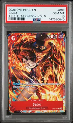 SABO 007 ILLUSTRATION BOX VOL.5 ONE PIECE PROMO ONE PIECE PSA 10 - Image 1