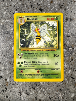 Pokemon TCG Cards Beedrill 17/102 Base Set Rare EXC - Image 1