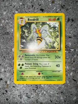 Pokemon TCG Cards Beedrill 17/102 Base Set Rare EXC - Image 3