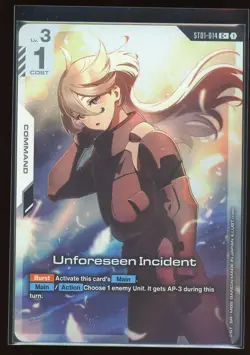 Gundam Card Game TCG: Heroic Beginnings ST01-014 Unforeseen Incident C+ Alt Art - Image 1