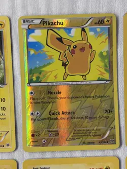 Vintage Pikachu 9 Card Lot - Pokemon Base Set/2, Gym Heroes, Evolving Skies, XY - Image 3