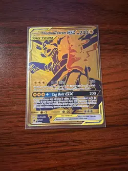 Pikachu & Zekrom GX SM248 Gold Promo Tag Team 240 HP Pokemon Card NM - Image 1