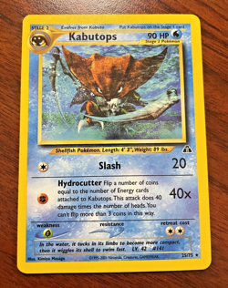 Pokemon Card- Kabutops 25/75 Rare- Neo Discovery 2001- Vintage LP - Image 1