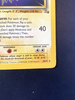 Zapdos 30/62 Unlimited Non-Holo Rare Pokemon TCG Fossil Card - Image 5