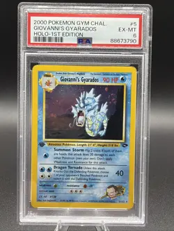 Pokemon Card Giovanni's Gyarados Gym Challenge WITH SWIRL 🌀 PSA 6 - Image 1