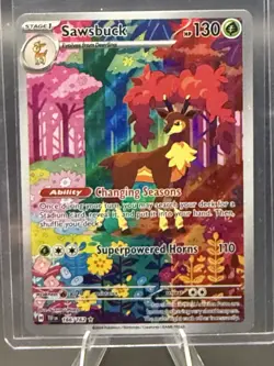 Pokemon TCG Temporal Forces Deerling/Sawsbuck Full Art Holo 2 Card Lot 165/162 - Image 4
