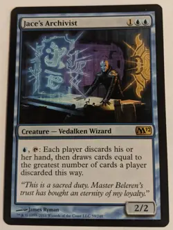 MTG English Magic Card Light Play JACE'S ARCHAVIST from Core 2012, M12 - Image 1