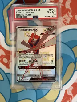 PSA 10 GEM MT - KARTANA GX Card SV73/SV94 Pokemon TCG Hidden Fates Shiny Vault - Image 1