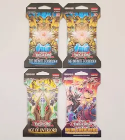 Yu-Gi-Oh TCG Sleeved Pack Lot x4 Infinite Forbidden Age Overlord Wild Survivors - Image 1
