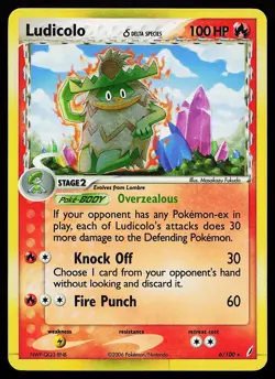 Ludicolo 6/100 Holo Rare Crystal Guardians Pokemon Card - Image 1