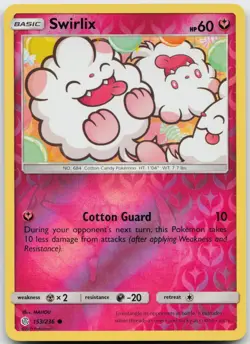 Swirlix 153/236 Reverse Holo Pokemon Cosmic Eclipse - NM - Image 1