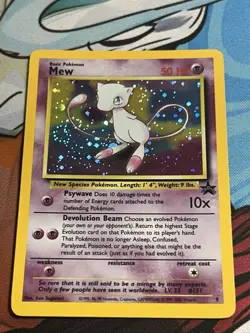Pokemon Mew #9 Black Star Promo Holo Swirl Vintage TCG Card WOTC Swirl - Image 1