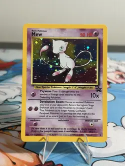 Pokemon Mew #9 Black Star Promo Holo Swirl Vintage TCG Card WOTC Swirl - Image 2