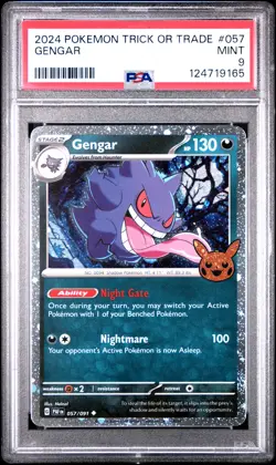 GENGAR 057 TRICK OR TRADE POKEMON PSA 9 - Image 1
