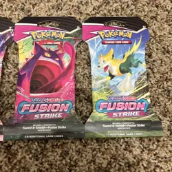 Fusion Strike Sealed Sleeved Pokemon Booster Card Artset Art Set - 4 Total Packs - Image 2