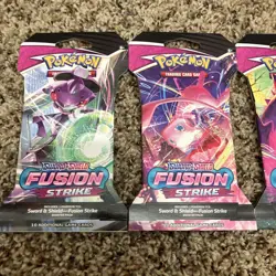 Fusion Strike Sealed Sleeved Pokemon Booster Card Artset Art Set - 4 Total Packs - Image 3