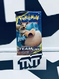 Pokemon TCG Sun & Moon Team Up Booster Pack (1) English 10 Cards Eevee Snorlax - Image 1