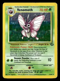 Venomoth 13/64 Holo Rare Jungle Pokemon Card - Image 2
