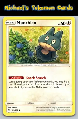 Munchlax 173/236 Uncommon Unified Minds Pokemon - Image 1