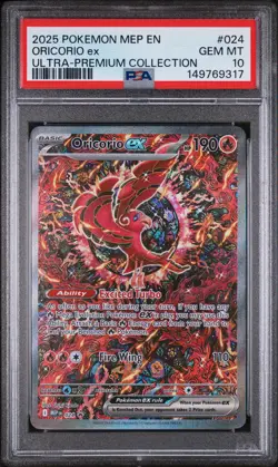 2025 POKEMON MEP EN-ME BLACK STAR PROMO #024 ORICORIO EX PSA 10 - Image 1