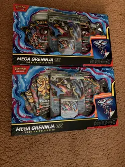Lot of 2 Pokemon Mega Greninja ex Premium Collection Box Sealed - Box Damage - Image 1