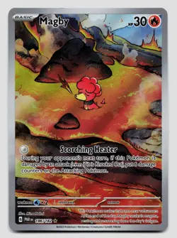 Pokemon Magby Illustration Rare SV04: Paradox Rift 186/182 NM - Image 1