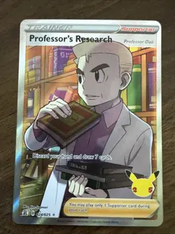 Pokemon Professor's Research Professor Oak Full Art 024/025 Celebrations Holo - Image 1