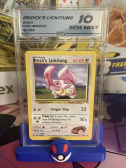 CAG 10 Unlimited BROCK'S LICKITUNG 41/132 GYM HEROES SET - MINT Pokemon TCG - Image 1