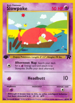 Slowpoke 67 82 C Team Rocket Pokemon MP - Image 4