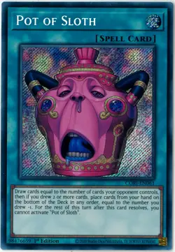 Yugioh Pot of Sloth Secret Rare CORI-EN061 Chaos Origins 1st Edition English - Image 1