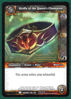 Girdle of the Queen's Champion - War of the Ancients #208 World of Warcraft TCG - Image 1