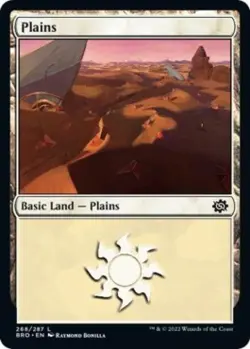 Plains (268) -Foil Light Play MTG The Brothers' War - Image 1